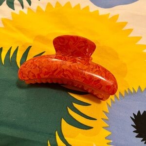 Vibrant Orange Hair Claw Clip